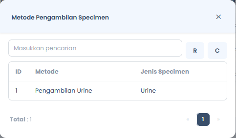 Daftar Metode Pengambilan Specimen