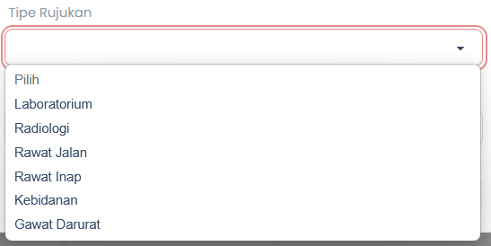 Dropdown Tipe Rujukan