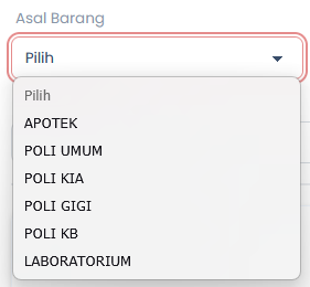 Pilih Asal Barang