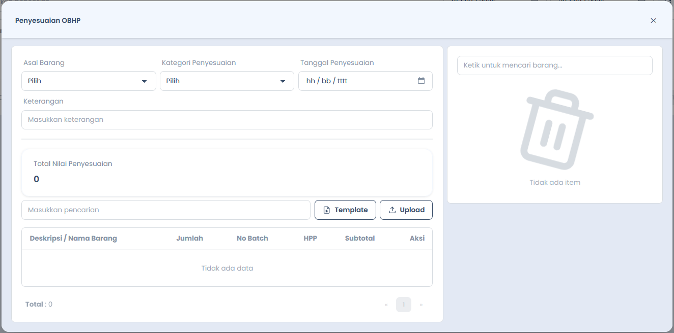 Form Penyesuaian Stok - 1
