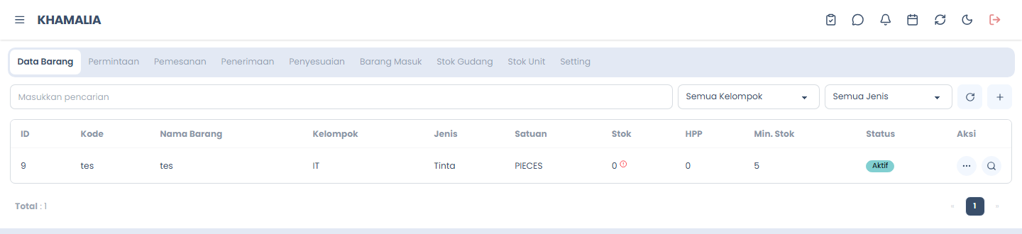 Data Barang