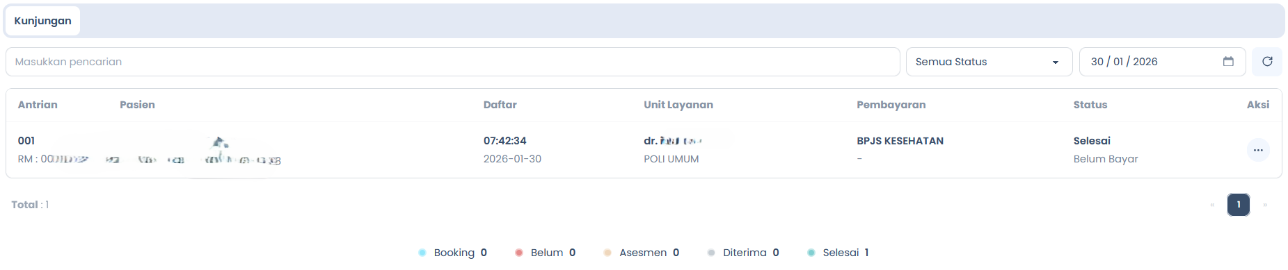 Daftar Kunjungan